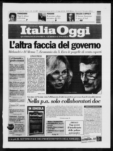 Italia oggi : quotidiano di economia finanza e politica